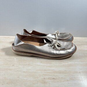 OluKai Flats Shoes Boat Shoes Silver Women's 9